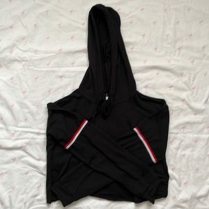 Black Cropped Hoodie